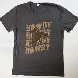 Rus Tee Howdy Short Sleeve T-shirt Mens Size Large Graphic Print T-shirt